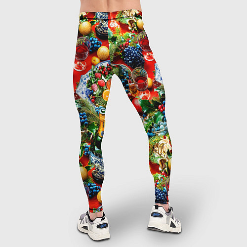 Мужские тайтсы Новогодние угощения / 3D-принт – фото 4