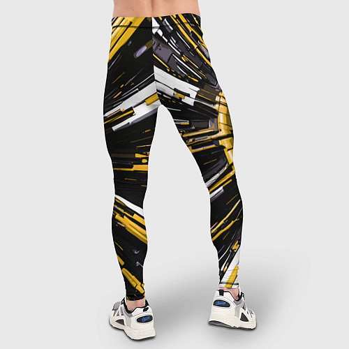 Мужские тайтсы Чёрно-жёлтая сфера киберпанк / 3D-принт – фото 4