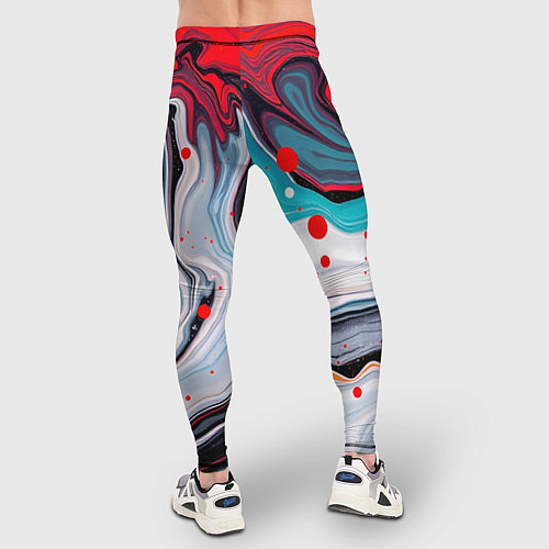 Мужские тайтсы Флюид арт абстракция / 3D-принт – фото 4