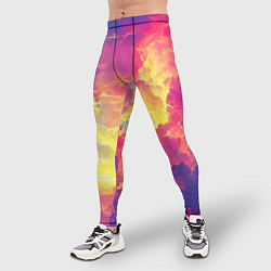 Тайтсы мужские Розовые облака на синем небе, цвет: 3D-принт — фото 2