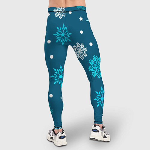 Мужские тайтсы Резные снежинки / 3D-принт – фото 4