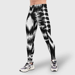 Тайтсы мужские Штриховка - геометрическая абстракция, цвет: 3D-принт — фото 2