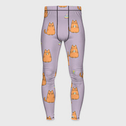 Тайтсы мужские Праздничный кот Рыжинс, цвет: 3D-принт