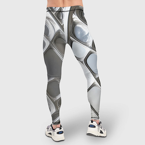 Мужские тайтсы Полированный металл серебряный / 3D-принт – фото 4