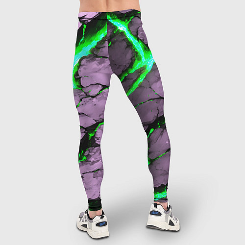 Мужские тайтсы Треснувший камень зелёный / 3D-принт – фото 4