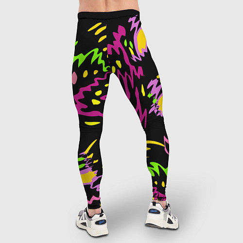 Мужские тайтсы Яркие абстрактные круги-зигзаги / 3D-принт – фото 4