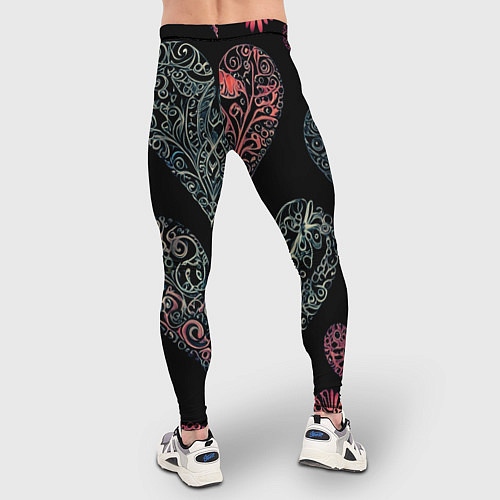 Мужские тайтсы Сердца в виде узоров / 3D-принт – фото 4
