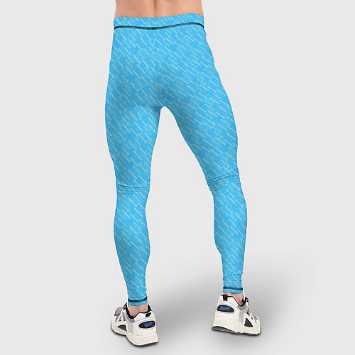 Мужские тайтсы Неоновый голубой лазурный однотонный текстура / 3D-принт – фото 4