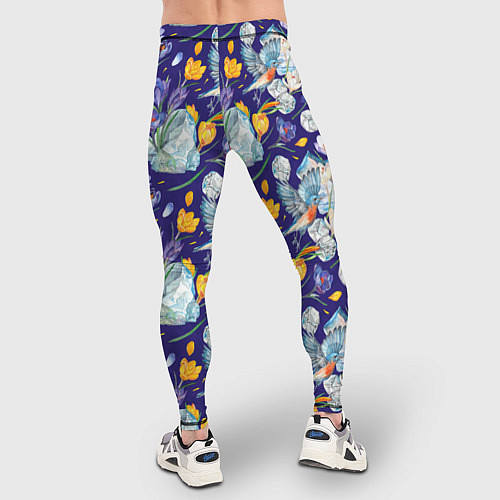 Мужские тайтсы Крокусы и зяблик во льдах / 3D-принт – фото 4