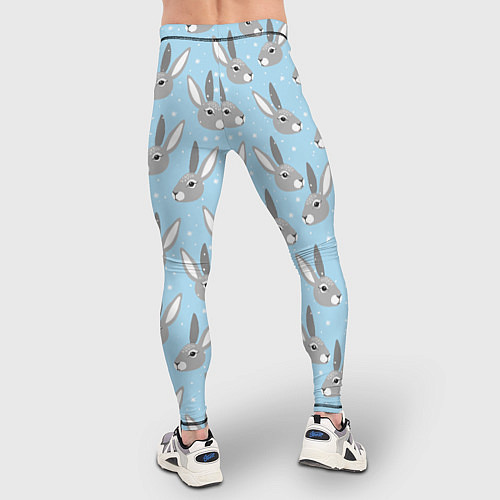 Мужские тайтсы Заяц со снежинками / 3D-принт – фото 4