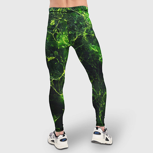 Мужские тайтсы Зеленая ядовитая текстура / 3D-принт – фото 4