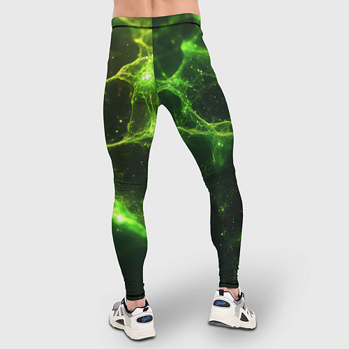 Мужские тайтсы Зеленые волокна текстура / 3D-принт – фото 4