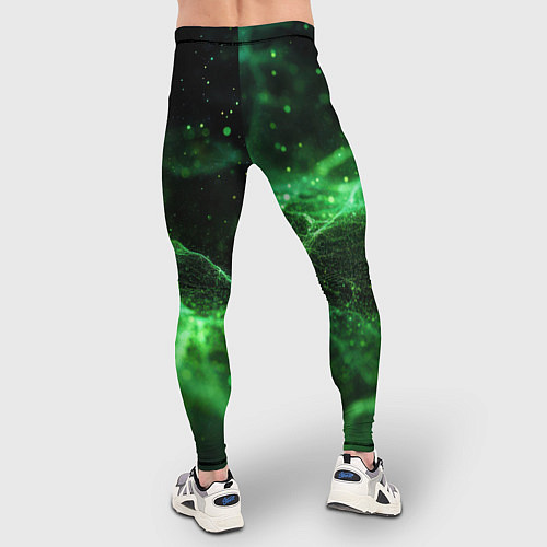 Мужские тайтсы Зеленая связь текстура / 3D-принт – фото 4