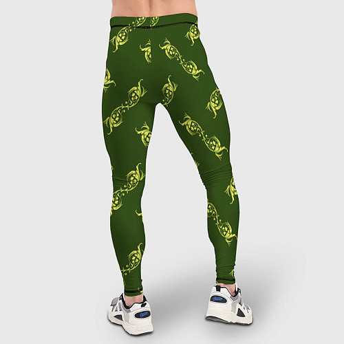 Мужские тайтсы Винтажная роспись / 3D-принт – фото 4