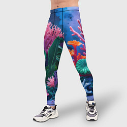 Тайтсы мужские Подводные кораллы, цвет: 3D-принт — фото 2