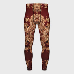 Тайтсы мужские Классический бордовый узор, цвет: 3D-принт