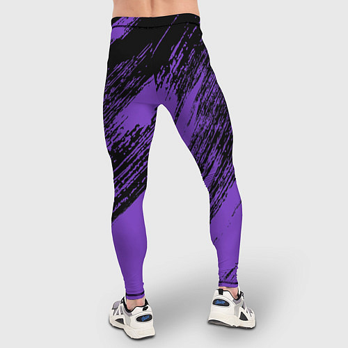 Мужские тайтсы The color is purple and black / 3D-принт – фото 4