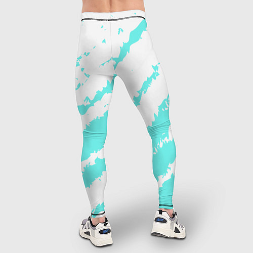 Мужские тайтсы The color is light blue and white / 3D-принт – фото 4