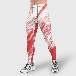 Тайтсы мужские The color is white and red, цвет: 3D-принт — фото 2