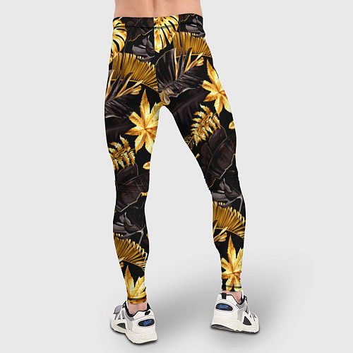Мужские тайтсы Золотые тропики / 3D-принт – фото 4