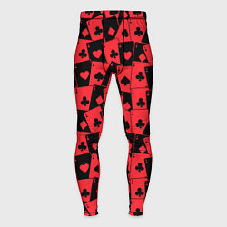 Тайтсы мужские Тузы черно-красные, цвет: 3D-принт