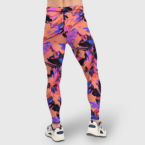 Мужские тайтсы Абстрактные цветы - текучая краска / 3D-принт – фото 4