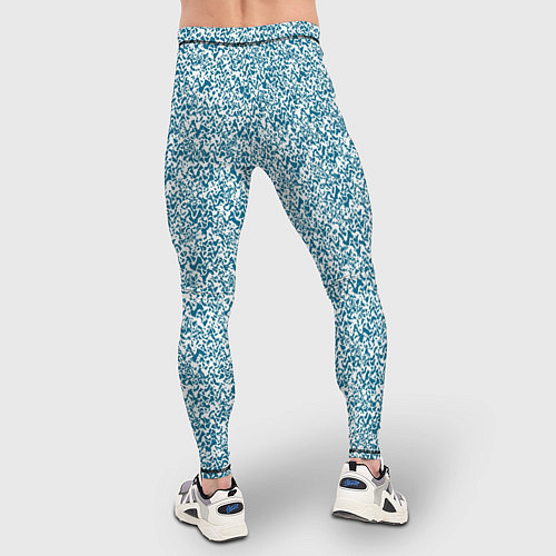 Мужские тайтсы Бело-синий текстурный / 3D-принт – фото 4