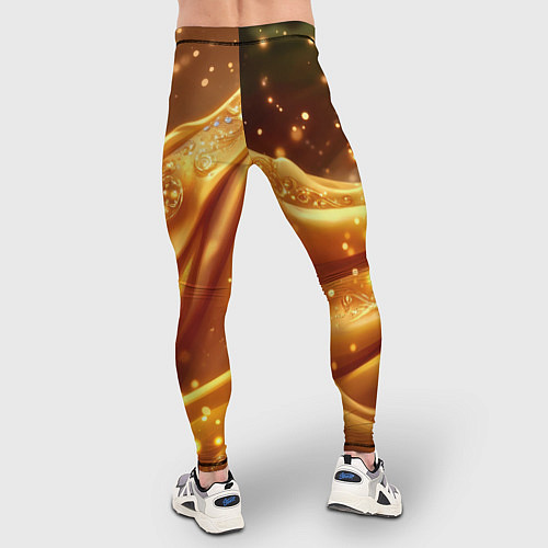Мужские тайтсы Золотая ткань с блестками / 3D-принт – фото 4