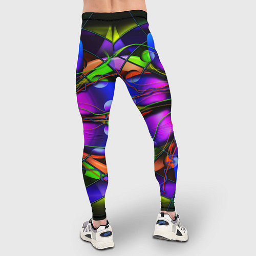 Мужские тайтсы Неоновая психоделика лепестки / 3D-принт – фото 4