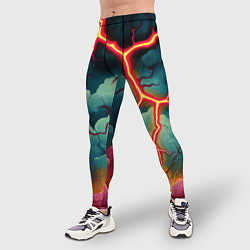 Тайтсы мужские Молнии в виде разлома, цвет: 3D-принт — фото 2