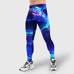 Тайтсы мужские Объемные плиты в неоновом свечение, цвет: 3D-принт — фото 2