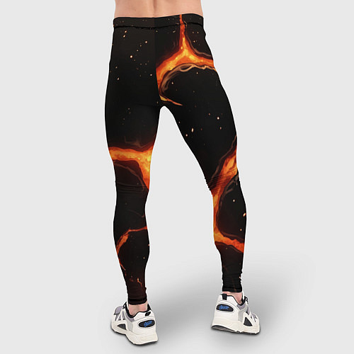 Мужские тайтсы Оранжевый разлом на черной текстуре / 3D-принт – фото 4