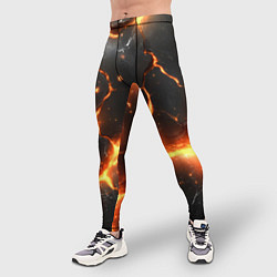 Тайтсы мужские Лава и разлом плит, цвет: 3D-принт — фото 2