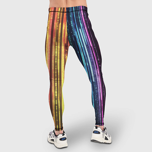 Мужские тайтсы Неоновый и переливающийся киберпанк узор / 3D-принт – фото 4