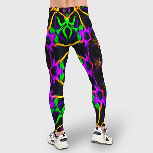 Мужские тайтсы Неоновая геометрия узоры / 3D-принт – фото 4