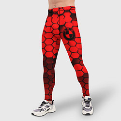 Тайтсы мужские BMW карбоновая абстракция, цвет: 3D-принт — фото 2