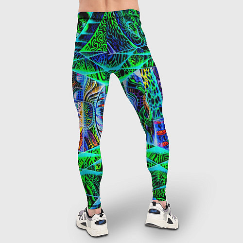 Мужские тайтсы Психоделика узор кислотный / 3D-принт – фото 4
