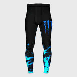 Мужские тайтсы Monster energy голубые краски