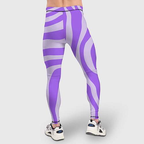 Мужские тайтсы Лавандовый тигровый паттерн / 3D-принт – фото 4