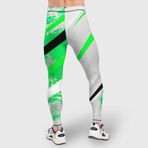 Мужские тайтсы Color white light green / 3D-принт – фото 4