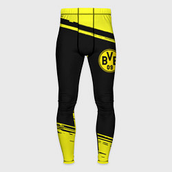 Тайтсы мужские Borussia жёлтые полосы, цвет: 3D-принт