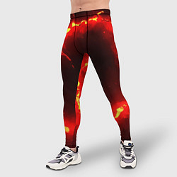 Тайтсы мужские Красный круг из огня текстура, цвет: 3D-принт — фото 2