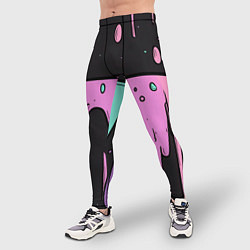 Тайтсы мужские Стекающая краска текстура, цвет: 3D-принт — фото 2