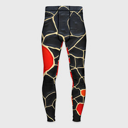 Тайтсы мужские Красная абстракция на черном лаке, цвет: 3D-принт