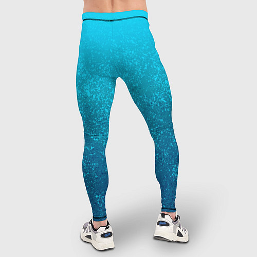 Мужские тайтсы Лазурный голубой текстурный градиент / 3D-принт – фото 4