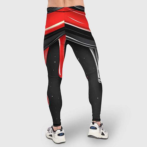 Мужские тайтсы Красная и черная краска текстура / 3D-принт – фото 4