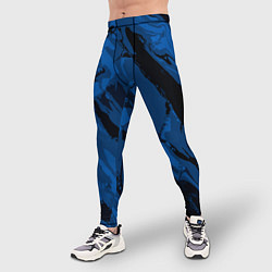 Тайтсы мужские Тёмный синий абстракция, цвет: 3D-принт — фото 2