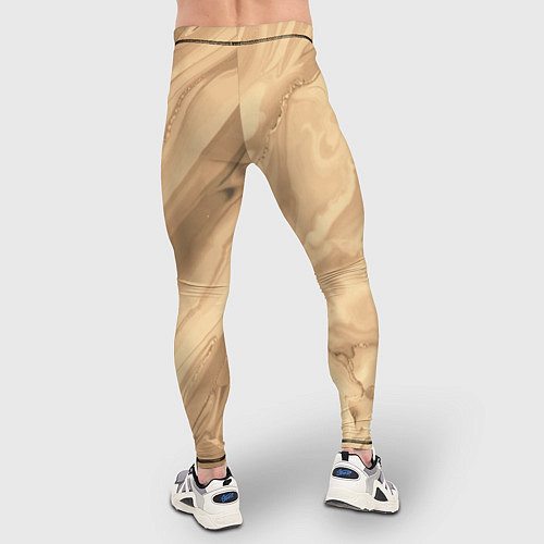 Мужские тайтсы Бежевая текстура каменная мрамор / 3D-принт – фото 4