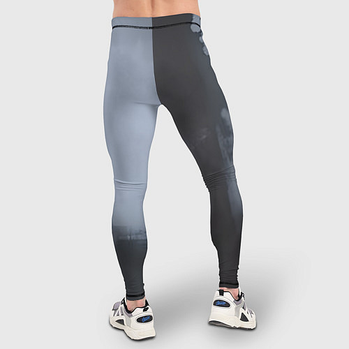 Мужские тайтсы Абстракция с серым и черным / 3D-принт – фото 4