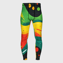 Тайтсы мужские Желто-зеленая краска текстура, цвет: 3D-принт